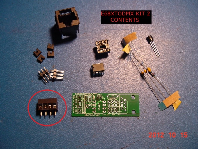 E68XTODMX KIT2 CONTENTS